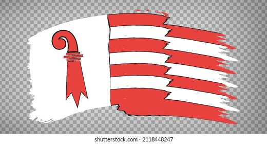 Flag Canton of Jurabrush strokes. Waving Flag of  Jura on transparent background for your web site design, app, UI. Switzerland. EPS10.