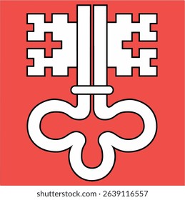 The Flag of Canton of Nidwalden, one of the 26 cantons of Switzerland. 
