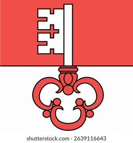 The Flag of Canton of Obwalden, one of the 26 cantons of Switzerland. 
