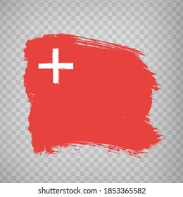 Flag Canton of Schwyz brush strokes. Flag of  Schwyz on transparent background for your web site design, app, UI. Switzerland. EPS10.