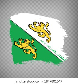 Flag Canton of Thurgau brush strokes. Flag of  Thurgau on transparent background for your web site design, app, UI. Switzerland. EPS10.