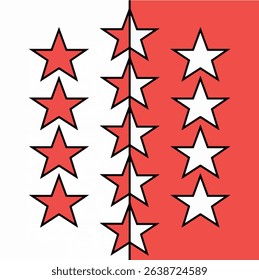 The Flag of Canton of Valais, one of the 26 cantons of Switzerland. 
