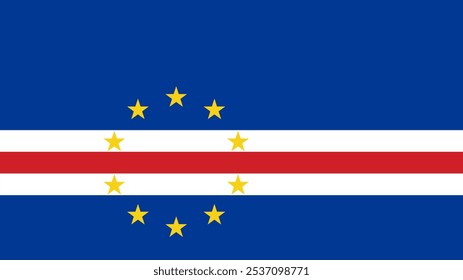 Flag of Cape Verde, 16:9 Format, Cape Verde Flag, Vector Images