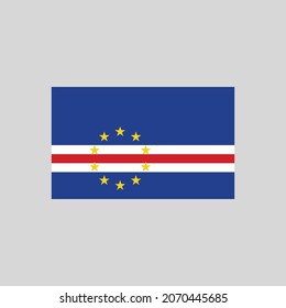 Flag of Cape Verde color line element. Vector element for web page, mobile app, promo.  UI UX GUI design element. 