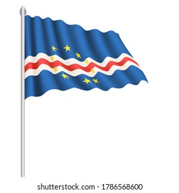Flag of Cape Verde country isolated on white background. EPS.file.