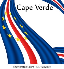 Flag of Cape Verde country on white background. Eps.file.