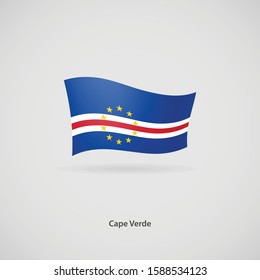 The flag of Cape Verde is flying layered vector image.