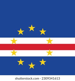 The flag of Cape Verde. Flag icon. Standard color. Square flag. Computer illustration. Digital illustration. Vector illustration.