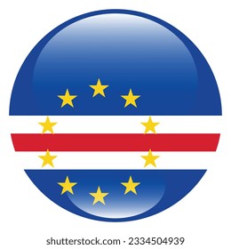 The flag of Cape Verde. Flag icon. Standard color. Circle icon flag. 3d illustration. Computer illustration. Digital illustration. Vector illustration.