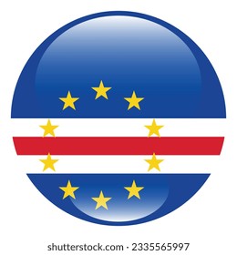 The flag of Cape Verde. Flag icon. Standard color. Circle icon flag. 3d illustration. Computer illustration. Digital illustration. Vector illustration.