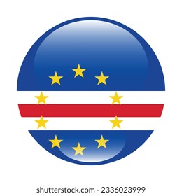 The flag of Cape Verde. Flag icon. Standard color. Circle icon flag. 3d illustration. Computer illustration. Digital illustration. Vector illustration.