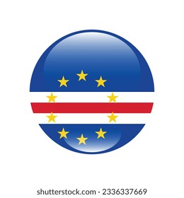 The flag of Cape Verde. Flag icon. Standard color. Circle icon flag. 3d illustration. Computer illustration. Digital illustration. Vector illustration.