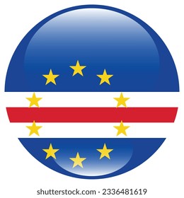 The flag of Cape Verde. Flag icon. Standard color. Circle icon flag. 3d illustration. Computer illustration. Digital illustration. Vector illustration.