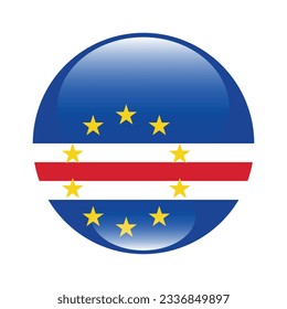 The flag of Cape Verde. Flag icon. Standard color. Circle icon flag. 3d illustration. Computer illustration. Digital illustration. Vector illustration.