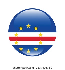 The flag of Cape Verde. Flag icon. Standard color. Circle icon flag. 3d illustration. Computer illustration. Digital illustration. Vector illustration.