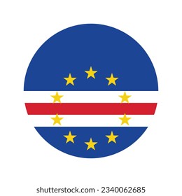 The flag of Cape Verde. Flag icon. Standard color. Circle icon flag. Computer illustration. Digital illustration. Vector illustration.