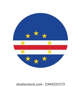 The flag of Cape Verde. Flag icon. Standard color. Circle icon flag. Computer illustration. Digital illustration. Vector illustration.