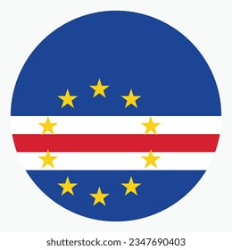 The flag of Cape Verde. Flag icon. Standard color. Circle icon flag. Computer illustration. Digital illustration. Vector illustration.