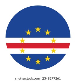 The flag of Cape Verde. Flag icon. Standard color. Circle icon flag. Computer illustration. Digital illustration. Vector illustration.