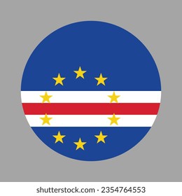 The flag of Cape Verde. Flag icon. Standard color. Circle icon flag. Computer illustration. Digital illustration. Vector illustration.