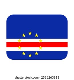 Flag of Cape Verde icon vector. Cape Verde flag emoticon illustration.