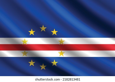 flag of cape verde, independence day and national day wavy flag image, Cape verde country flag. 