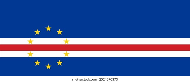 Flag of Cape Verde, long version, Vector Images