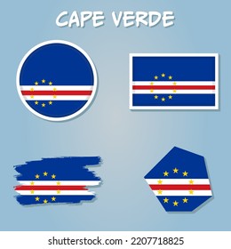 Flag of Cape Verde, national banner and patriotic symbol.