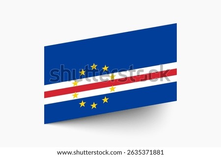 Flag of Cape Verde. Cape Verde flag official colors tilted icon digital vector illustration design.
