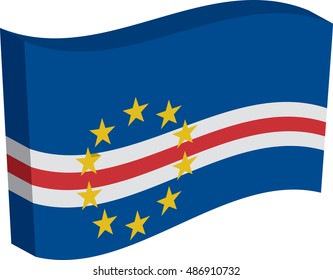 Flag of Cape Verde, officially the Republic of Cabo Verde. Vector illustration of a stylized flag.