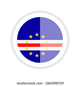 Flag of Cape Verde. Round icon.