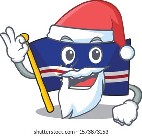 Flag cape verde in Santa cartoon character design