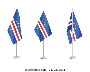 Flag of Cape Verde with silver pole