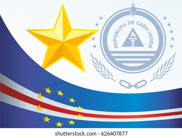Flag of Cape Verde, template for the award, an official document with the flag and the symbol of the Cape Verde