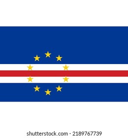 Flag of Cape Verde, The ten stars represent the ten main islands of the country, the blue color represents the sky and the sea, and the color is similar to the flag of the European Union.