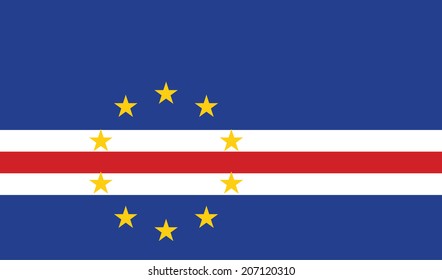 Flag of Cape Verde. Vector. Accurate dimensions, element proportions and colors.