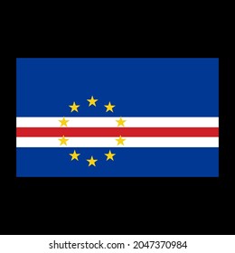 Flag of Cape Verde vector illustration on black background.