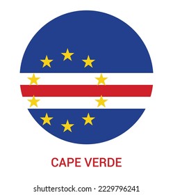 Flag Of Cape Verde, Cape Verde flag vector illustration, Cape Verde flag in a circle.