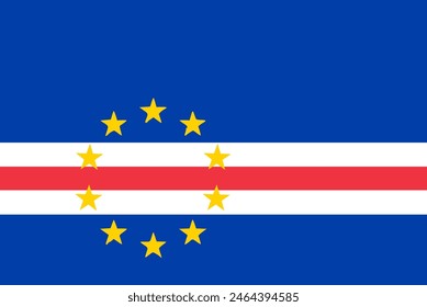 Flag of Cape Verde . Vector illustration	