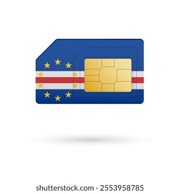 Flag of Cape Verde. Vector illustration of SIM Card with flag on white background