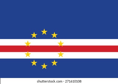 flag of Cape Verde. Vector illustration in official colors