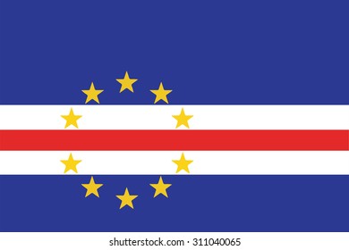 Flag of Cape Verde. Vector illustration.