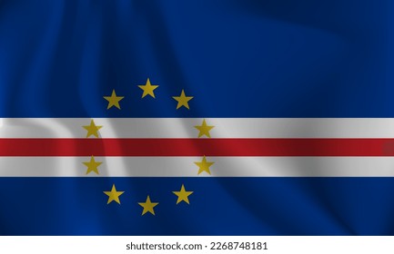 Flag of Cape Verde, with a wavy effect due to the wind.