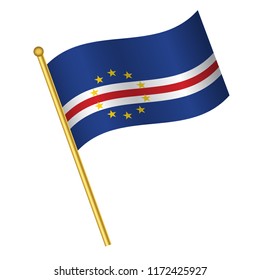 Flag of Cape Verde,Cape Verde flag Golden waving isolated vector illustration eps10.
