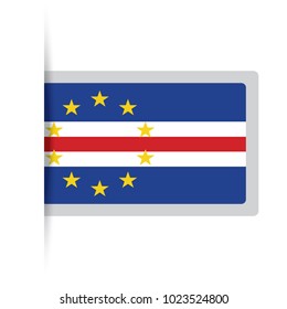 Flag of Cape_Verde. Vector illustration of a stylized flag. The slit in the paper with shadows. isolated on white.