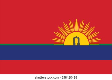 Flag of Carabobo states,capital district, federal dependency of Venezuela. Vector illustration.