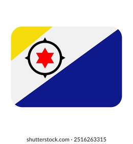Bandera del Vector de iconos de los Países Bajos del Caribe. Ilustración del emoticono de la bandera de los Países Bajos caribeños.