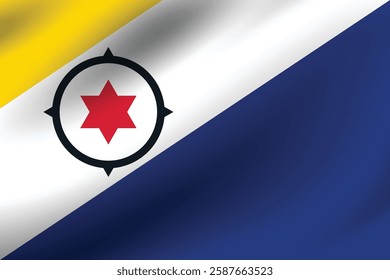 Flag of Caribisch Nederland. Caribisch Nederland flag official colors and proportion digital vector illustration. Waving flag.