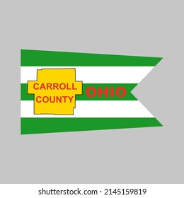 Flag Of Carroll County, Ohio, USA. 