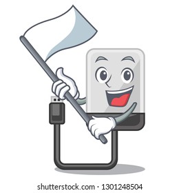 With flag cartoon hard drive  